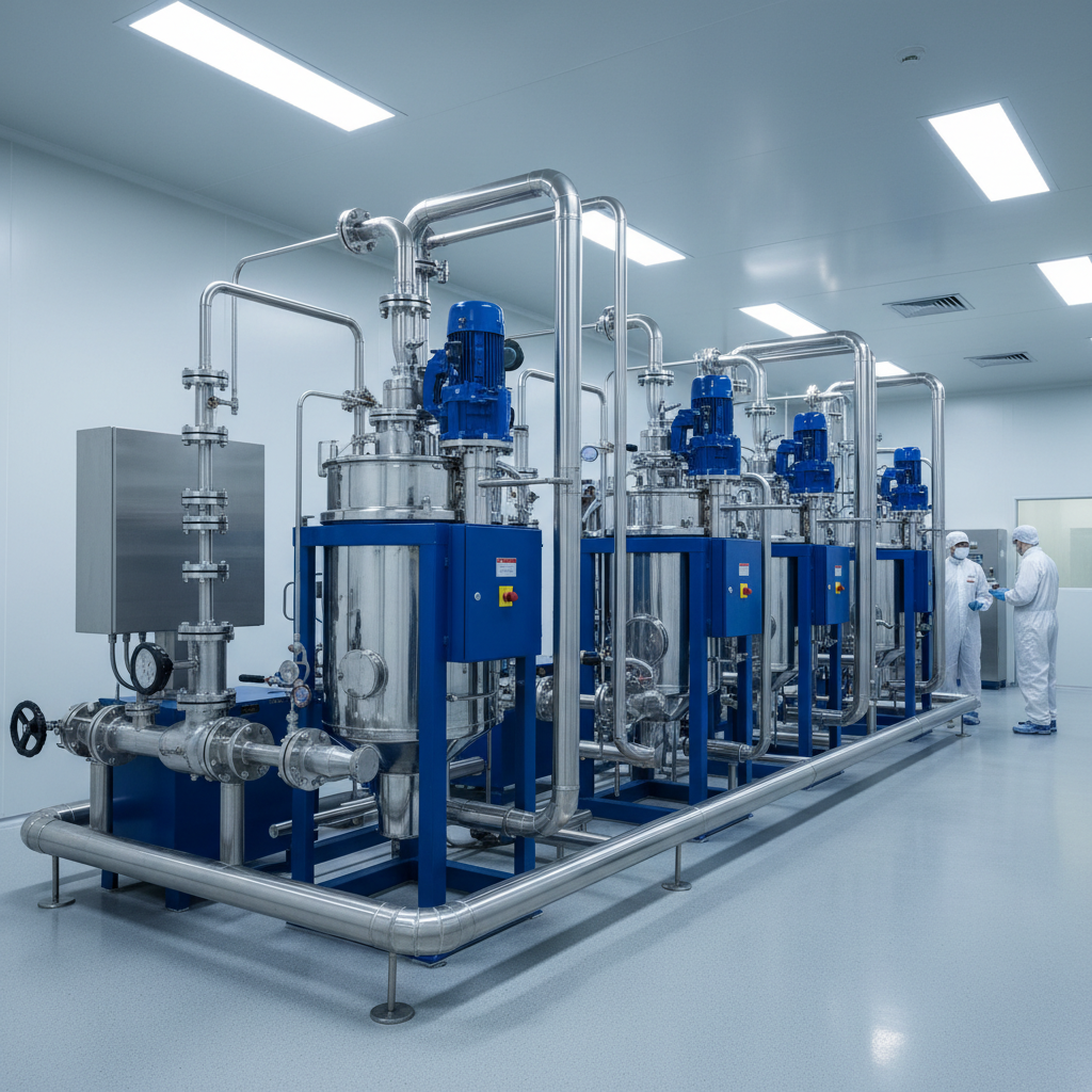 Stainless steel industrial filtration equipment and pressure filter vessels in a clean process plant